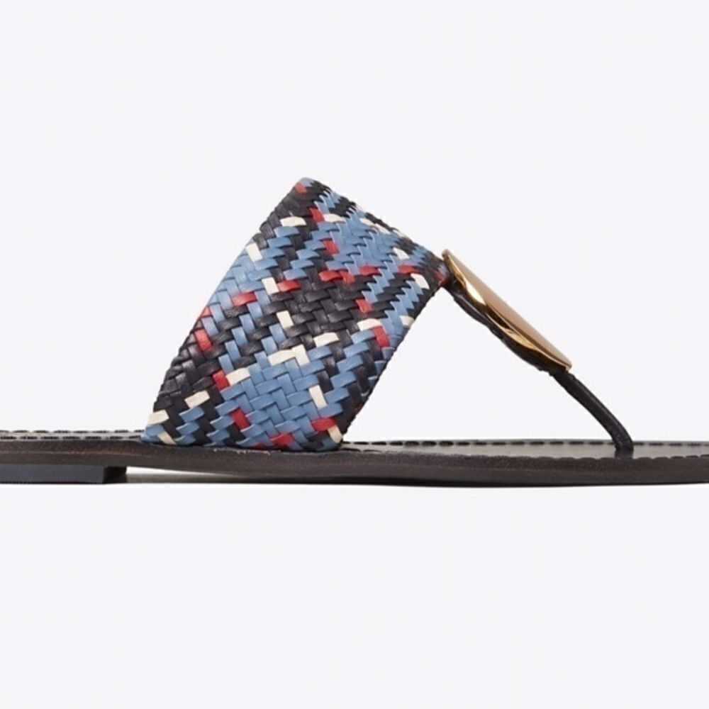 SOLD NWT TORY BURCH AUTHENTIC LEATHER PATOS DISC SANDALS 9​​ - Picture 8 of 12